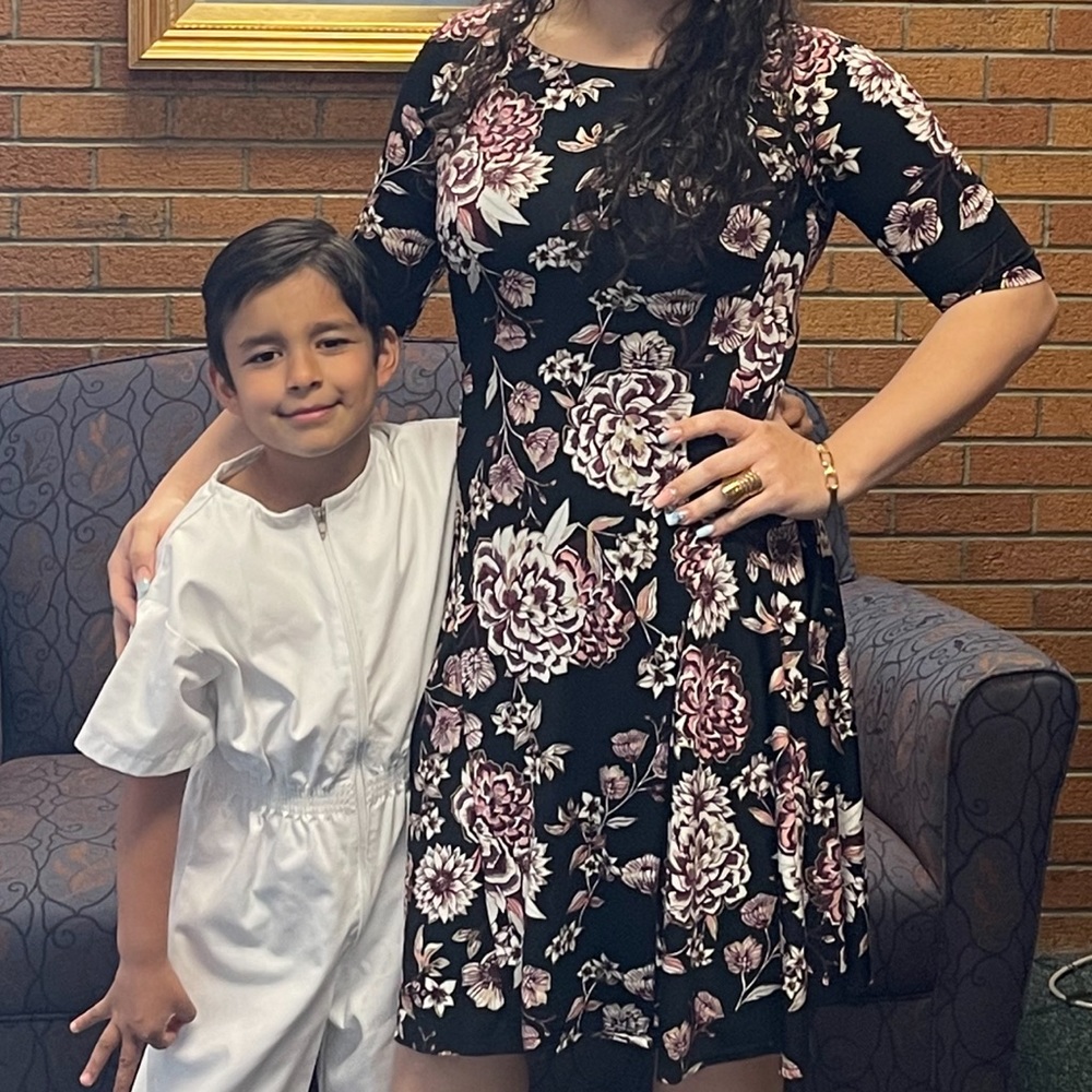 Beautiful purple, gold and black A line dress